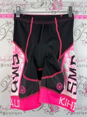 Canari shorts biking aloha rare Black and Hot Pink Floral Cycling Shorts